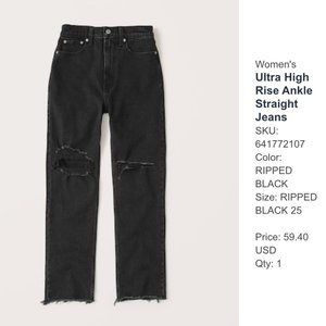 NEW Abercrombie High-Rise Straight Jeans Sz 25